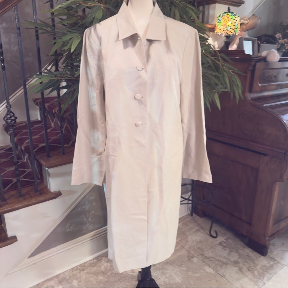 KENAR linen blend duster jacket excellent conditioner size 14. Long sleeve - Picture 2 of 16